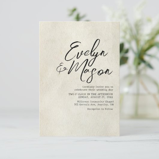 Einladung zur Hochzeit (Stehend Vorderseite)