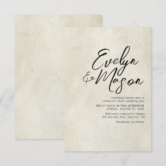 Einladung zur Hochzeit (Vorne/Hinten)