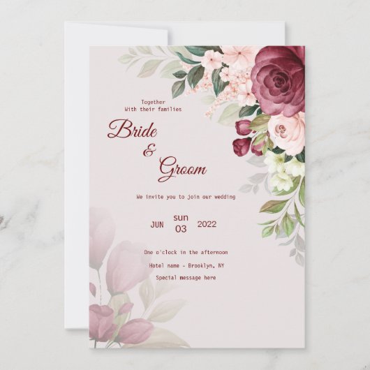 Einladung zur Hochzeit (Vorderseite)