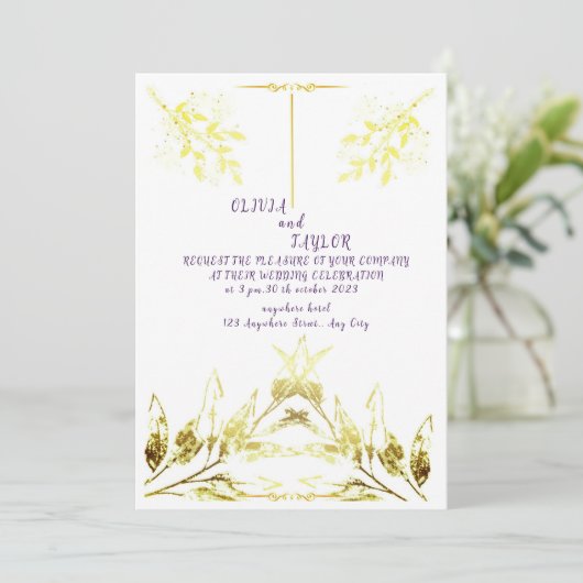 Einladung zur Hochzeit (Stehend Vorderseite)