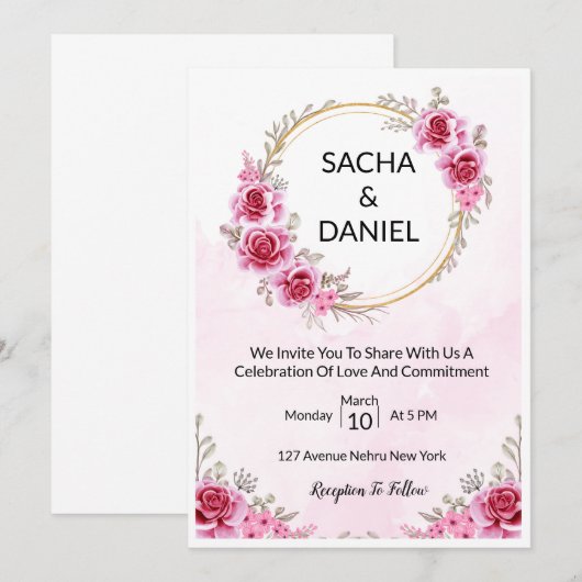 Einladung zur Hochzeit (Vorne/Hinten)