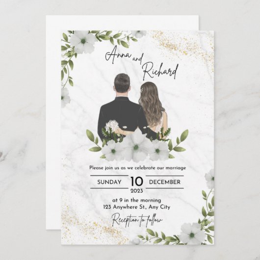 Einladung zur Hochzeit (Vorne/Hinten)