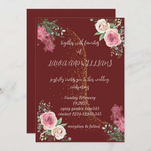 Einladung zur Hochzeit (Vorne/Hinten)