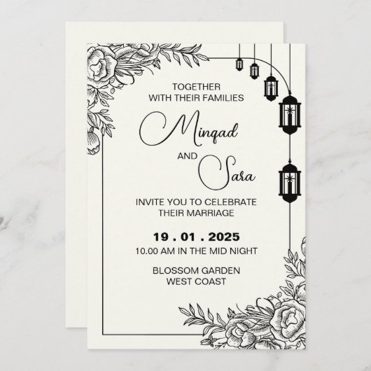 Einladung zur Hochzeit (Vorne/Hinten)