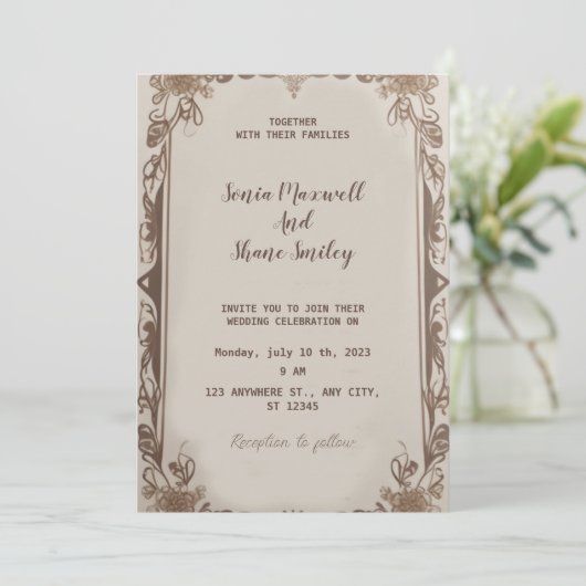 Einladung zur Hochzeit (Stehend Vorderseite)