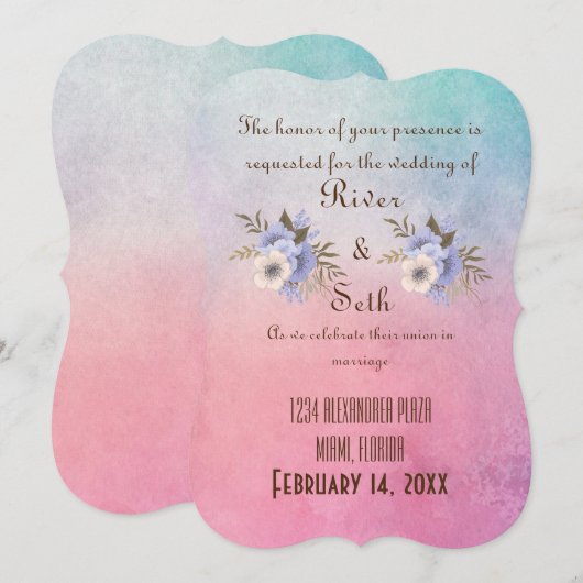 Einladung zur Hochzeit (Vorne/Hinten)