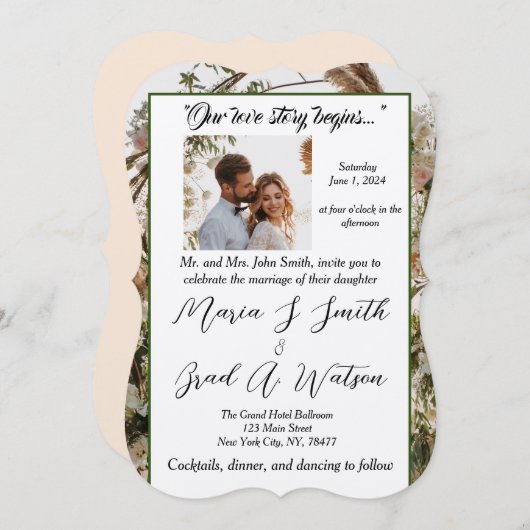 Einladung zur Hochzeit (Vorne/Hinten)