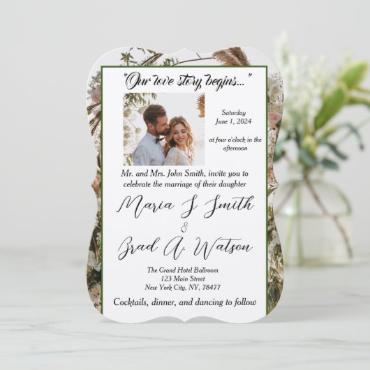 Einladung zur Hochzeit (Stehend Vorderseite)