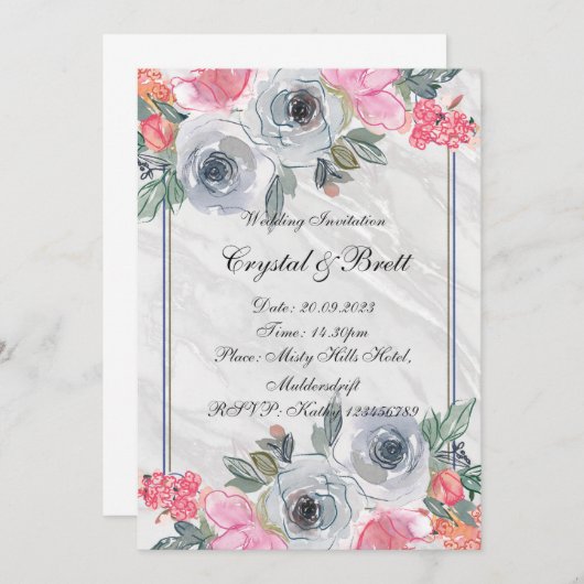 Einladung zur Hochzeit (Vorne/Hinten)