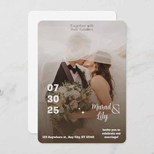 Einladung zur Hochzeit (Vorne/Hinten)