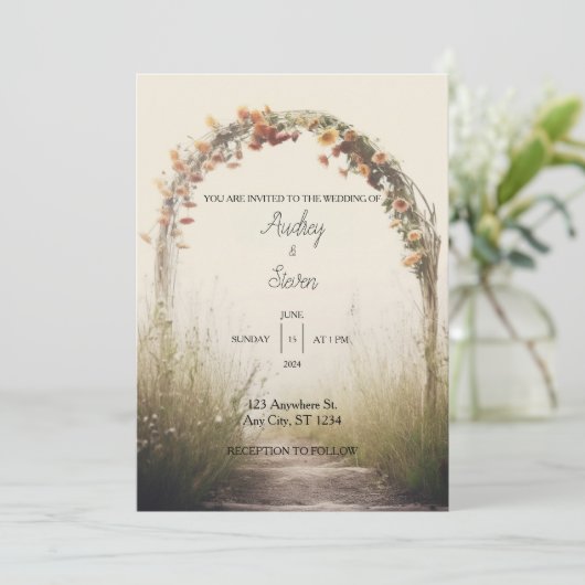 Einladung zur Hochzeit (Stehend Vorderseite)