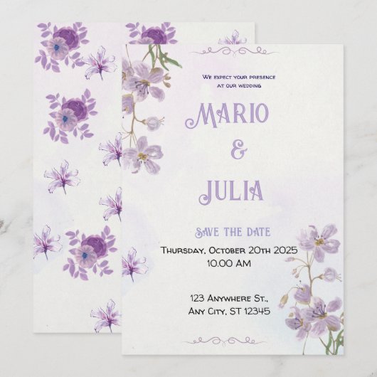 Einladung zur Hochzeit (Vorne/Hinten)