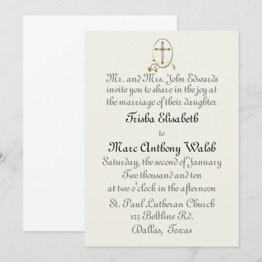 Einladung zur Hochzeit (Vorne/Hinten)