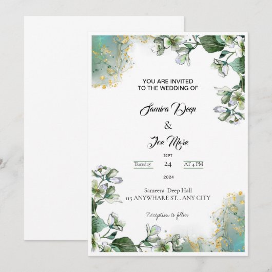 Einladung zur Hochzeit (Vorne/Hinten)