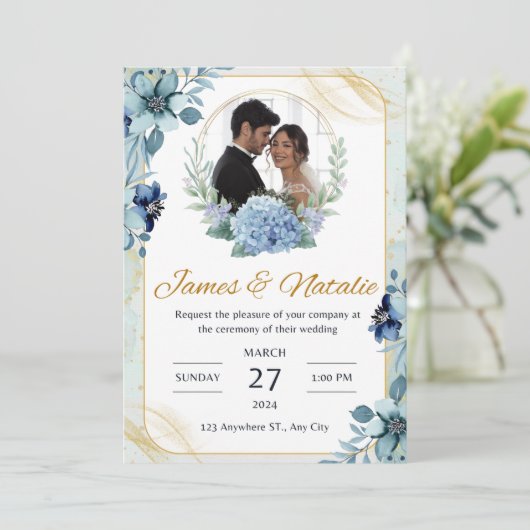 Einladung zur Hochzeit (Stehend Vorderseite)