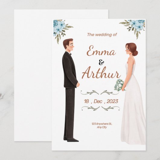 Einladung zur Hochzeit (Vorne/Hinten)