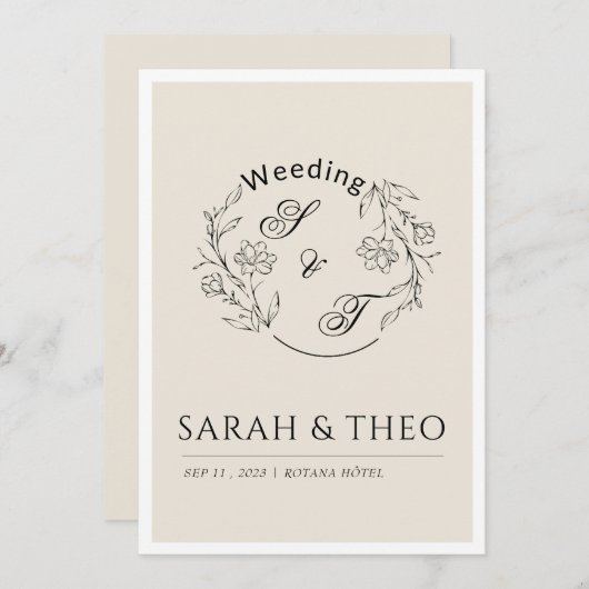 Einladung zur Hochzeit (Vorne/Hinten)