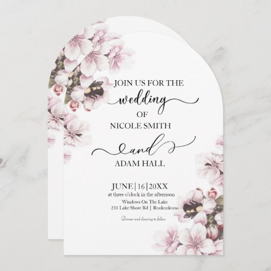 Einladung zur Hochzeit (Vorne/Hinten)