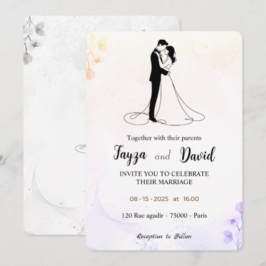 Einladung zur Hochzeit (Vorne/Hinten)