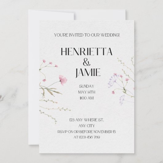 Einladung zur Hochzeit (Vorderseite)