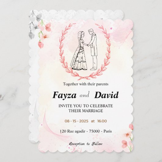 Einladung zur Hochzeit (Vorne/Hinten)