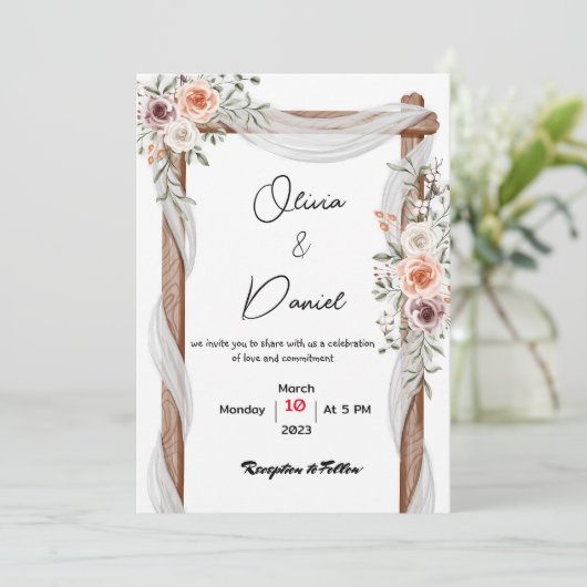 Einladung zur Hochzeit (Stehend Vorderseite)