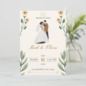 Einladung zur Hochzeit (Stehend Vorderseite)