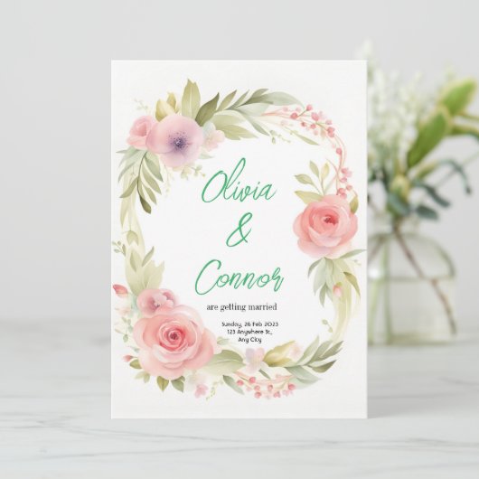 Einladung zur Hochzeit (Stehend Vorderseite)