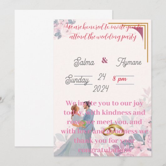 Einladung zur Hochzeit (Vorne/Hinten)