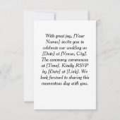 Einladung zur Hochzeit (Rückseite)