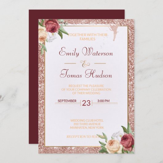 Einladung zur Hochzeit (Vorne/Hinten)