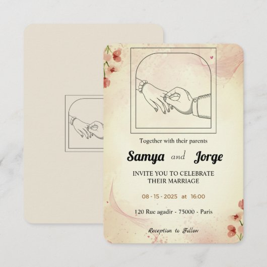 Einladung zur Hochzeit (Vorne/Hinten)