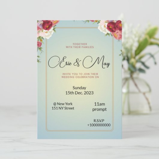 Einladung zur Hochzeit (Stehend Vorderseite)