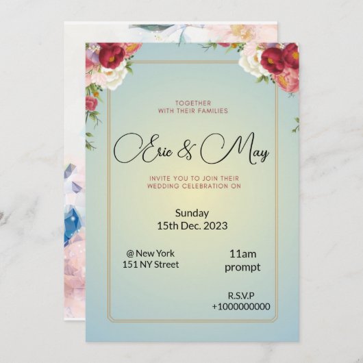 Einladung zur Hochzeit (Vorne/Hinten)