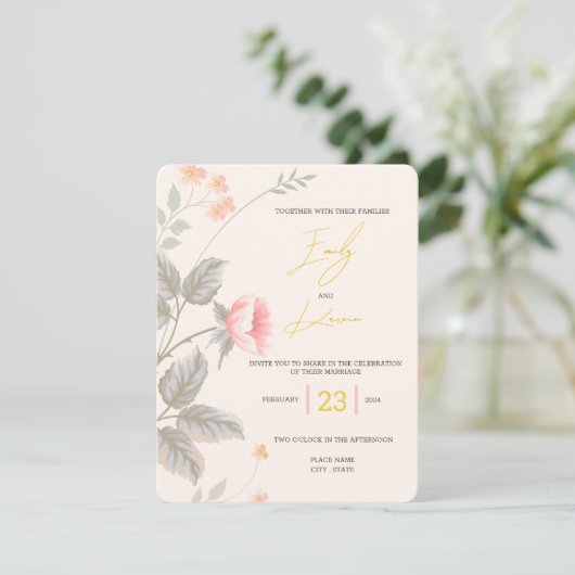 Einladung zur Hochzeit (Stehend Vorderseite)