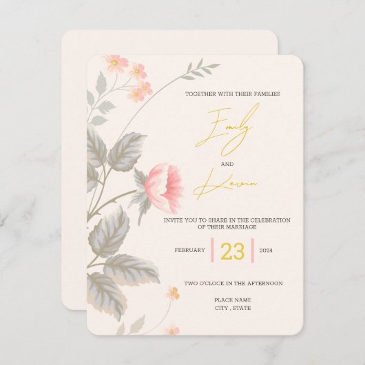 Einladung zur Hochzeit (Vorne/Hinten)