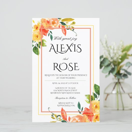 Einladung zur Hochzeit (Stehend Vorderseite)