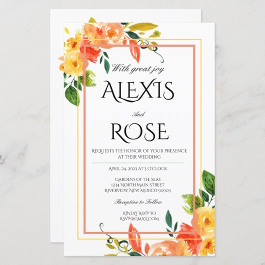 Einladung zur Hochzeit (Vorne/Hinten)