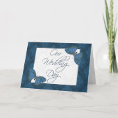 Einladung zur Hochzeit 12x18 Butterfly Brocade aqu (Vorderseite)