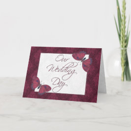 Einladung zur Hochzeit 12x18 Butterfly Brocade Red