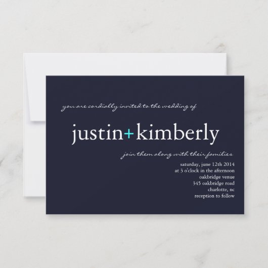 Einladung zur Hochzeit | A+ Navy Blue (Vorderseite)