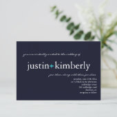 Einladung zur Hochzeit | A+ Navy Blue (Stehend Vorderseite)