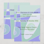 Einladung zur Hochzeit Abstrakte Pastel Lila Green (Vorne/Hinten)