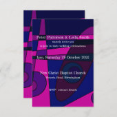 Einladung zur Hochzeit Abstrakten Hot Pink Lila (Vorne/Hinten)