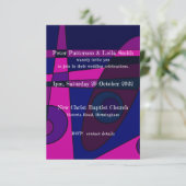 Einladung zur Hochzeit Abstrakten Hot Pink Lila (Stehend Vorderseite)