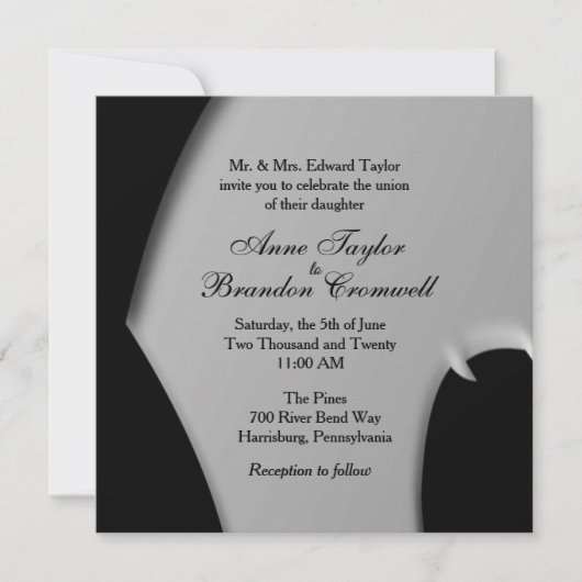 Einladung zur Hochzeit abstrakter Abend (Vorderseite)