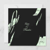 Einladung zur Hochzeit abstrakter Schwarz-Grün-Mus (Rückseite)