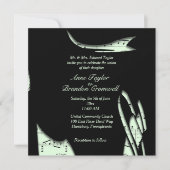 Einladung zur Hochzeit abstrakter Schwarz-Grün-Mus (Vorderseite)