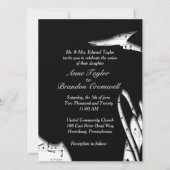 Einladung zur Hochzeit abstrakter Schwarz-Weiß-Mus (Vorderseite)