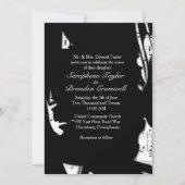 Einladung zur Hochzeit abstrakter Schwarz-Weiß-Mus (Vorderseite)